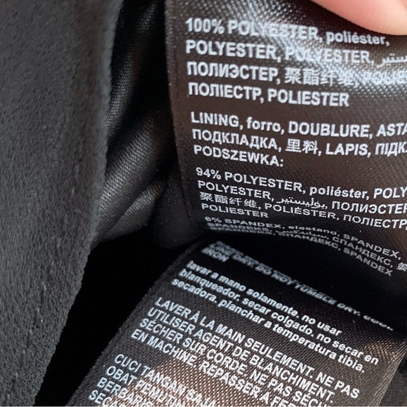 Bebe Black Asymmetrical Chiffon Cuff Detail Soft Blouse Top - Picture 9 of 12